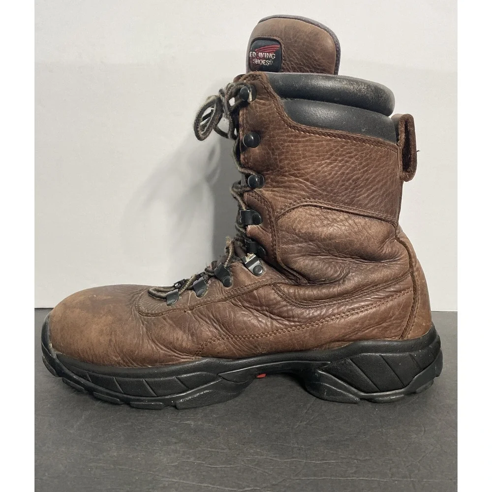Red Wing Shoes Brown Leather Waterproof Thinsulate Steel Toe Work Boots Men 8.5D